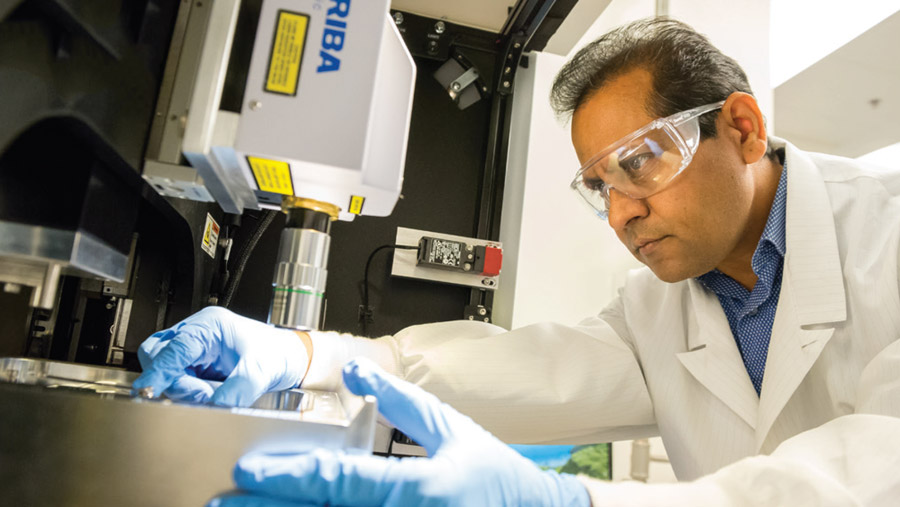 Dr.-Anirudha-Sumant-working-in-the-Superlubricity-Lab-at-the-Center-for-Nanoscale-Materials-Argonne-National-Laboratory.-Photo-courtesy-of-Argonne-National-Laboratory